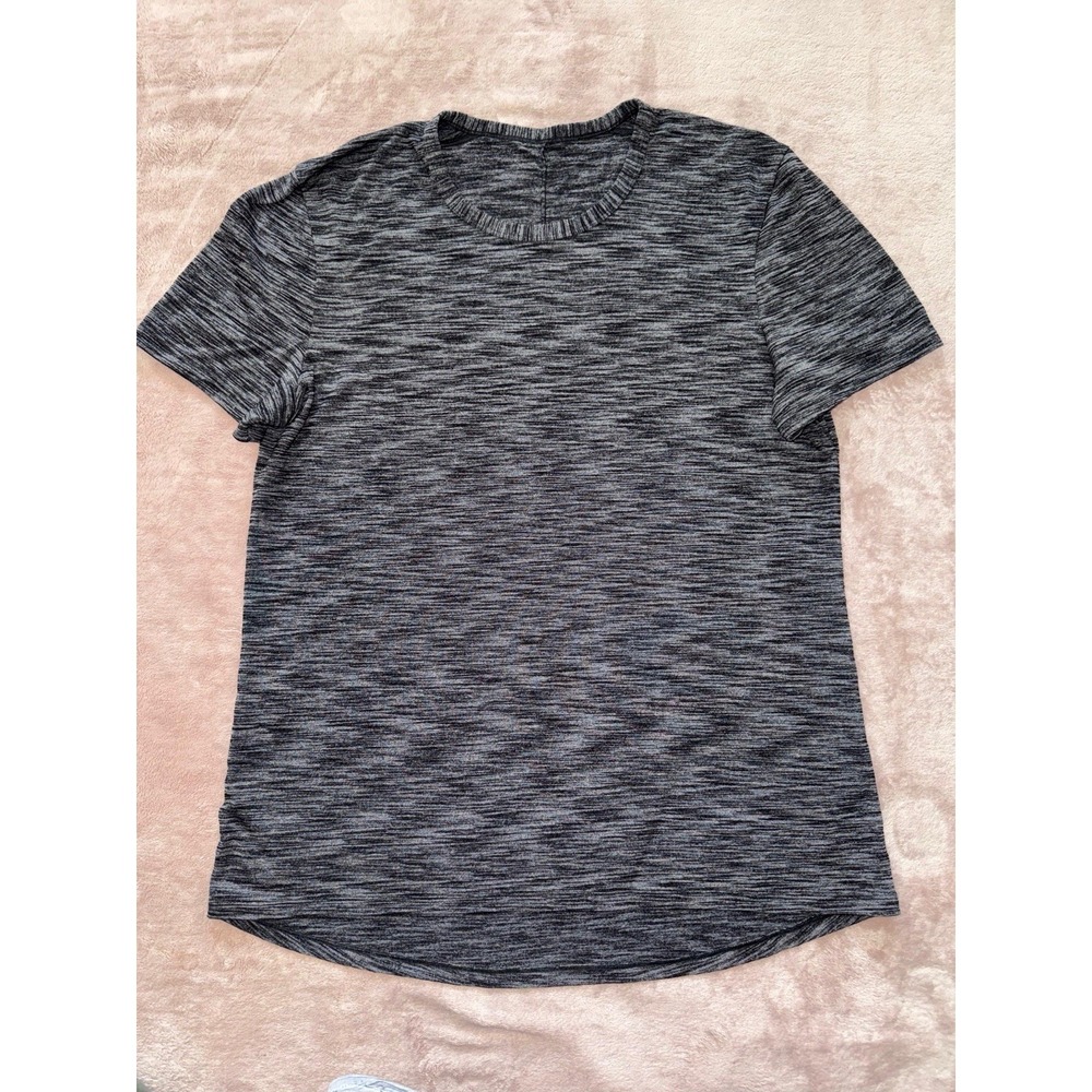 Lululemon‎ Pulse Slub SS Tee Heathered Black Grey Rulu Size Medium